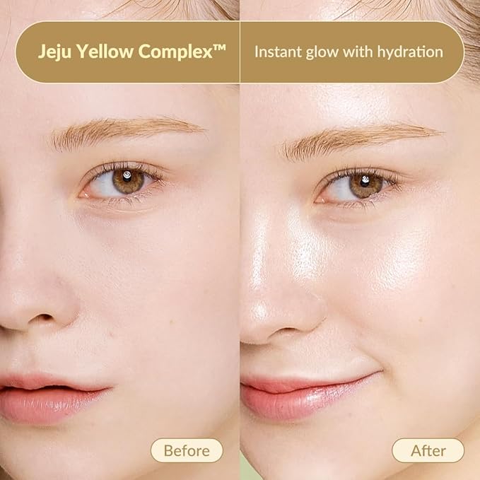MIZON Joyful Time Jeju Face Mask (Heartleaf) Koren Full Face mask Non-sticky Boosts Hydration with Jeju Yellow Complex(10 PCS)