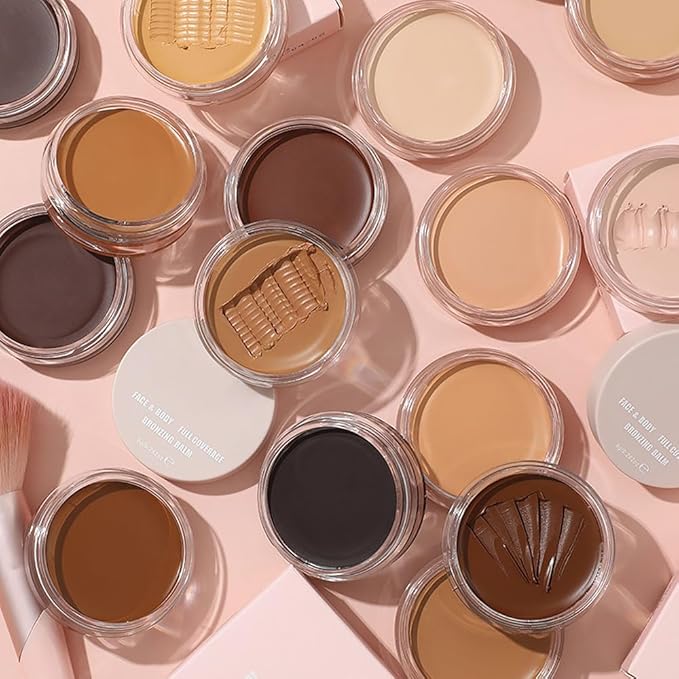 Kaely Cream Pot Concealer Full Coverage Makeup Set, Under Eye Brightener Color Correcting Concealer for Dark Circles, Waterproof Foundation Palette with Brush, Eye Ring Corrector de ojeras, 01