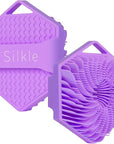 Silicone Body Scrubber - Exfoliating Bath Brush and Skin Cleanser - Shower Sponge for Gentle Body Scrub and Wash - Silicone Scrubbing Care Tool for a Refreshed and Renewed You - Purple