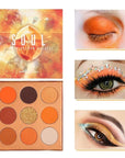 docolor Eyeshadow Palette 9Colors Orange Eyeshadow Gemstone Shadow Palettes Highly Pigmented Mattes Shimmers Smokey Glitter Cream Colorful Powder Blendable Long Lasting Waterproof Makeup Palette