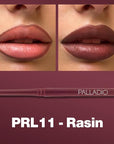 Palladio Retractable Waterproof Lip Liner High Pigmented and Creamy Color Slim Twist Up Smudge Proof Formula with Long Lasting All Day Wear No Sharpener Required, Raisin, 1 Count
