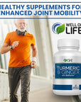 Well of Life: Turmeric & Ginger with BioPerine®: Joint Support - 655mg | 60 Veg Capsules. Helps Immune Function, Digestive Health, and Overall Wellness. Made in USA.