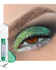 AMY'S DIARY Duochrome MultiChrome Chameleon Green Liquid Metallic Eyeshadow, High-Impact Multi-Dimensional Finish,Deep green Silky Smooth and High Pigment Holographic Glitter Eyeshadow Makeup (02#)