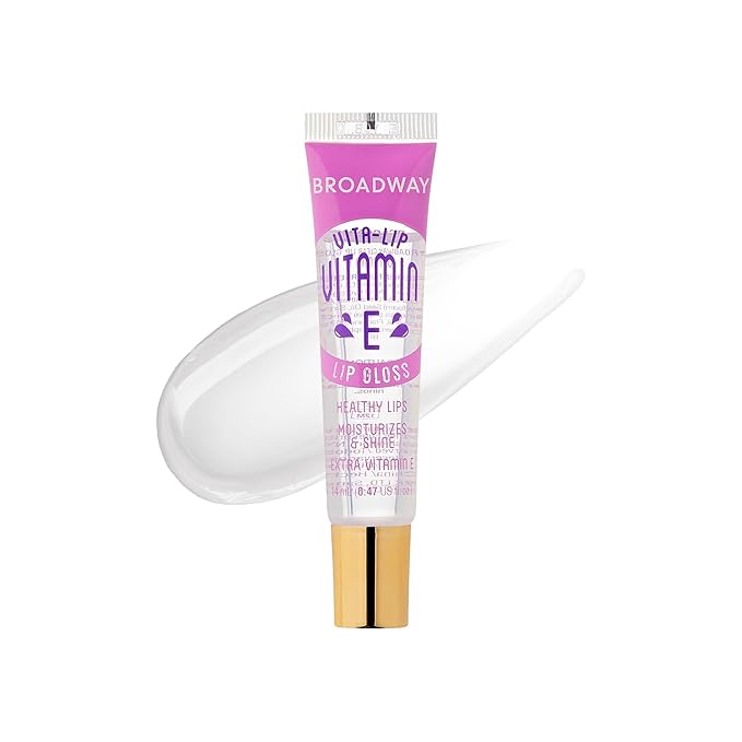 Ruby Kisses Broadway Vita-Lip Clear Lip Gloss (Vitamin E 6 Pack), Ultra-Hydrating & Soothing Formula with Multi-Vitamin Oils, High-Shine Non-Sticky Finish, Healing Lip Balm for Healthy Lips