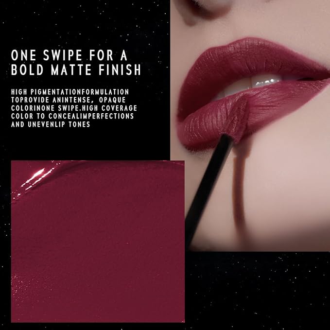 ETERNAL LIP MATTE-Long Lasting Lip Stain, Waterproof and Transferproof Lip Tint, Mask-friendly, Matte Finish Lipstick, Lightweight, High Coverage, Stocking Stuffers For Teen Girls (06 HEX)