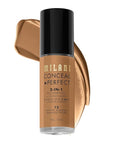 Milani Conceal + Perfect 2-in-1 Foundation + Concealer for a Flawless Complexion, Under Eye Corrector, Cover Redness and Imperfections, Waterproof and Sweatproof - Spiced Almond