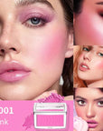 Pink Powder Blush Palette, Multi-Use Makeup Blusher Pink Blendable Formula