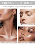 evpct Pearl White Silver Face Highlighter Makeup Shimmer