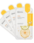 Mediheal Best Korean Sheet Mask - Vita Essential Face Mask 4 Sheets Vitamin Mask For All skin types Smoothing Tightening Toning up Brightening