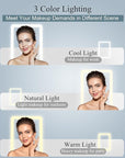 FUNTOUCH Rechargeable Travel Makeup Mirror with 72 Led Lights, Portable Lighted Beauty Mirror, 3 Color Lighting, Dimmable Touch Screen, Tabletop LED Folding Cosmetic Vanity Mirror