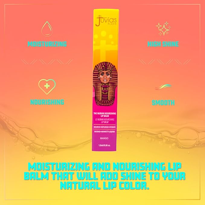 Juvia's Place The Nubian Nourishing Lip Balm | Mango – Moisturizing Lip Chap, Long-Lasting Hydration with Baobab, Manketti, Sunflower and Jojoba Oils, Vegan & Cruelty-Free - 0.6oz