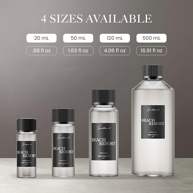 Scentiment Diffuser Oil - Beach Resort | Aromatherapy Fragrance Inspired by 5-Star Hotels | Luxurious Scent with Notes of Bergamot, Ocean, Peony with Amber & Sandalwood (500 mL)