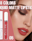 evpct 1Pcs Scarlet Red Liquid Matte Lipstick Lipgloss Set for Women, labiales mate 24 horas originales matte larga duracion 24 Hour Lipstick Lip Stains Long Lasting Waterproof 24, 05#