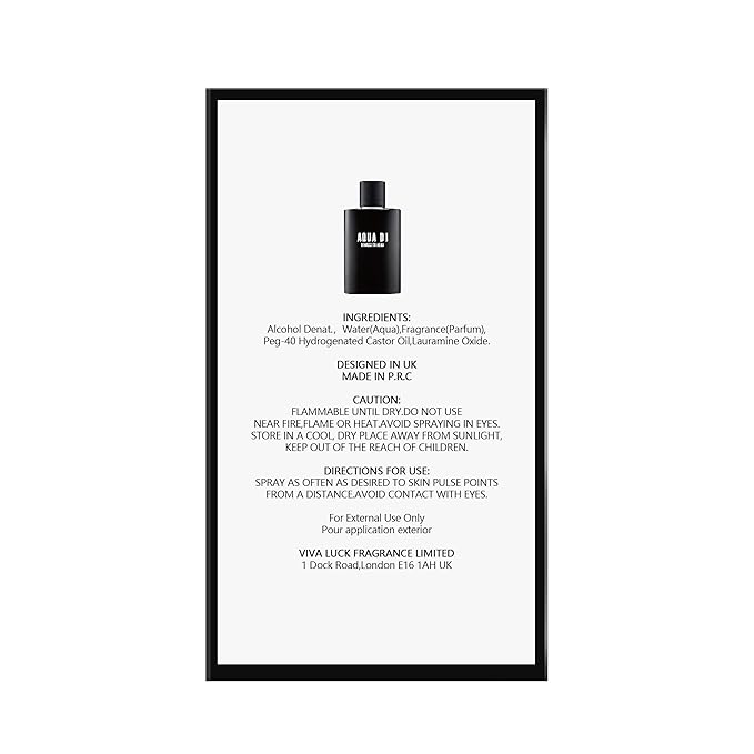 Hybrid & Company Aqua Di Rinascita Nero For Men Eau De Parfum Vaporisateur Natural Spray 3.4 Fl Oz