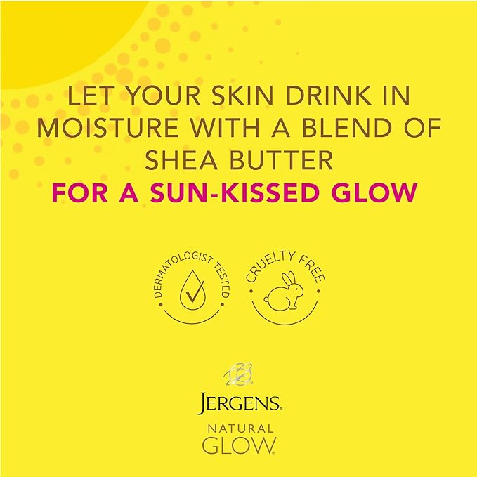 Jergens Natural Glow In Shower Lotion, Self Tanner for Fair to Medium Skin Tone, Sunless Tanning Wet Skin Lotion for Gradual, Flawless Color, 7.5 Ounce (Packaging May Vary)