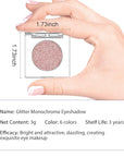 Monochrome Pressed Eyeshadow, Waterproof Neutral Powde Mini Shimmer Rose Gold Eyeshadow, sombras para ojos, Talc, Paraben & Cruelty Free (H03#Shimmer Rose Gold)