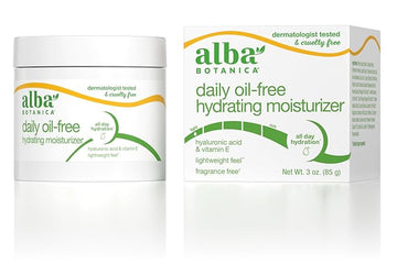 Alba Botanica Daily Oil Free Hydrating Moisturizer, with Hyaluronic Acid and Vitamin E, 3 Oz (Packaging May Vary)