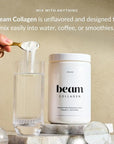 Beam Collagen Powder, Collagen for Women, Collagen with Hyaluronic Acid, Collagen Peptides Type 1 and 3, with Biotin, Grass Fed Bovine, Third-Party Tested, Best for Coffee, Vitamin C, 15 Servings