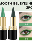Kaely 2Pcs Light Dark Green Gel Eyeliner Pencils Set,Waterproof Color Colored Eye Liner Crayon,Cat Eye Stencil Gothic Halloween Makeup,Face Paint Eye Black Stick,delineadores de colores para ojos