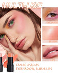 evpct 2Pcs Shimmer Orange Cream Blush Stick for