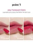 ETUDE Glow Fixing Tint #1 Pure Coral | Non-sticky Glossy Shine Lip stain | Fills up with comfortable moisture | Tinting for dry lips