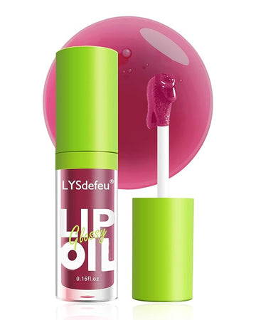 Lip Oil Lip Glaze-1Pcs Hydrating Plum Lip Glow Oil,Shiny Transparent Tint Lip Gloss Plumping,Long Lasting Non-sticky Clear Glow Reviver Lip Care Oil,Women's Day Lip Makeup Gift for Women Girl-04#