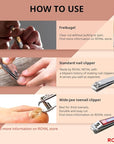 ROYAL [Made in Korea] NO Battery,3 Pcs Nose Hair Trimmer Set,Value Pack(Nose Hair Trimmer with 2 Nail Clippers) The Best Gift for Family, (Black&Brass)