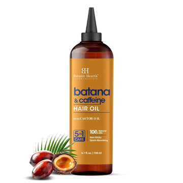 Botanic Hearth Caffeine & Batana Oil for Hair Growth Hair Oil (6.7 fl oz) | Revitalizing and Strengthening Hair Treatment for Fuller, Healthier Looking Hair | Suitable for All Hair Types