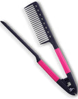 Herstyler Hair Straightening Comb - Straightener Comb for Flat Iron - Makes Styling Easy - Get Straight Hair in Minutes (Pink)