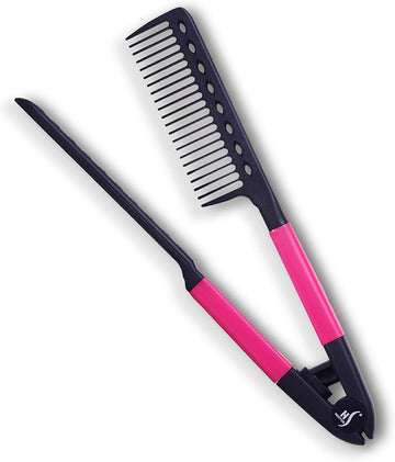 Herstyler Hair Straightening Comb - Straightener Comb for Flat Iron - Makes Styling Easy - Get Straight Hair in Minutes (Pink)