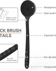 3 PCS Silicone Bath Brush Set,Back Scrubber & Body Brush & Face Brush Set, Super-Exfoliating & Lathering Body Scrubber, Shower Brush, Face Scrubber Combination for HomeBathroom Hotel Travel.(Black)