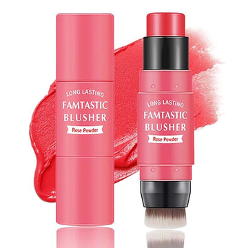 Cream Blush Stick,Blush Stick for Cheeks with Contour Rose Pink）