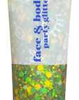 MEICOLY Gold and Green Face Glitter,Green Face Glitter,Gold Hair Accessories,Sparkle Halloween Body Glitter Makeup for Mardi Gras Carnival Festival Party,St Patricks Day Accessories