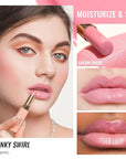 Oulac Pale Pink Lipstick Shine for Women, 2 in 1 Glossy Light Pink Tinted Lip Balm, Hydrating Lipstick for Dry Lips, Moisture Shine Sheer Juicy Finish Vegan 2.2g/0.07oz (20)