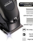 Supreme Trimmer Pro Clipper All Metal w/Taper Blade | 300 Min Run Time Professional Hair Clipper Set, Cordless Beard Trimmer | STC5030 Black