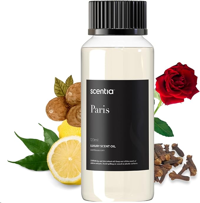 Scentia Hotel Fragrance Oil Inspired by The Hotel Costes - 120 mL 4.06 fl oz - Refill Diffuser Oil Blend Rose, Clove & Sandalwood Notes for Aromatherapy Diffusers - Paris, Thanksgiving Gift