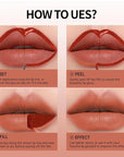 Matte Lip Stain Peel Off Lip Gloss& Lip Liner 2-in-1: One end defines lips with precision liner, the other peels off to reveal long-lasting, waterproof, smudge-proof, transfer-proof matte color.1#