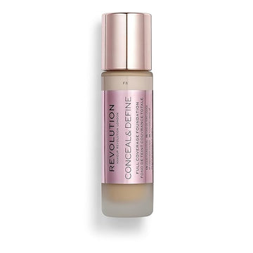 Makeup Revolution Conceal & Define Foundation, Cream Foundation Cruelty-Free, F8, 23ml