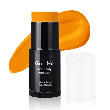 Go Ho Orange Face Paint Stick,Water Based Washable Face Body Paint Stick,Non-toxic Full-coverage Cream Body Paint for Adults Children Halloween Cosplay SFX Tiger Pumpkin Makeup