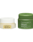 Farmacy Melt & Moisturize Duo - Travel Size Skin Care Set with Green Clean Makeup Remover Balm & Honey Halo Moisturizer Face Cream - Cleanses Skin & Hydrates for a Plump, Dewy Glow (2 Count)