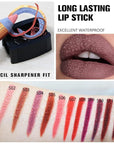Deep Purple Red Lip Liner Pencil, Smooth Matte Lipstick Crayon with Lip Pencil Sharpener for Women, Velvet Smudge Proof Smudgeproof Waterproof No Transfer Makeup Forever Lipliner 512#