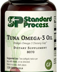 Standard Process Tuna Omega-3 Oil EPA and DHA - Whole Food Support, Brain Health and Brain Support, Eye Health, Skin Health and Hair Health with Tuna Oil - Gluten Free - 120 Softgels