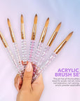 KIARA SKY Clear Crystal Acrylic Nail Brush - Professional Nail Tool - Nail Kolinsky Brush - 100% Kolinsky Hand Crafted Nail Tools - Long Lasting Nail Acrylic Brush, #12