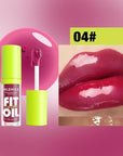 8 Colors Lip Oil Lip Glaze, Hydrating Lip Glow Oil Big Brush Head Shiny Moisturizing Lip Gloss, Long Lasting Non-sticky Fresh Transparent Tinted Plumping Lip Oil (# 04)