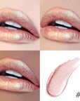 evpct Champagne Gold Metallic Glitter Lip Liner and Lipstick Combo Lip Gloss Stain Set Makeup for Women Long Lasting Waterproof 24, Blonde Frosted Metallic Shimmer Glossy iridescent Liquid Lipstick 05