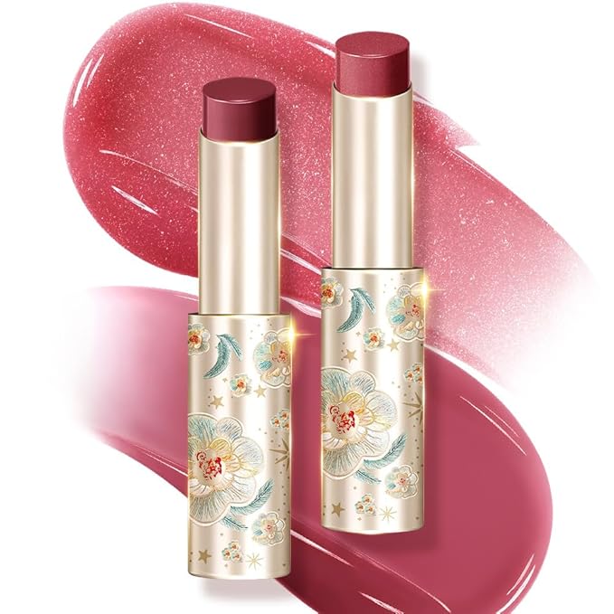 CATKIN Glossy Lip Balm Ultra Hydating Glow Lip Tinted Jelly Plump Melting Balm Shea Butter Repair Soothing For Dry Lips Dewy Finished 0.12 oz 2pcs Set 01