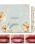 CATKIN Glossy Lip Balm 3pcs Gift Set, Ultra Hydating Glow Lip Tinted Jelly Plump Melting Balm Shea Butter Repair Soothing For Dry Lips Dewy Finished 0.12 oz 02