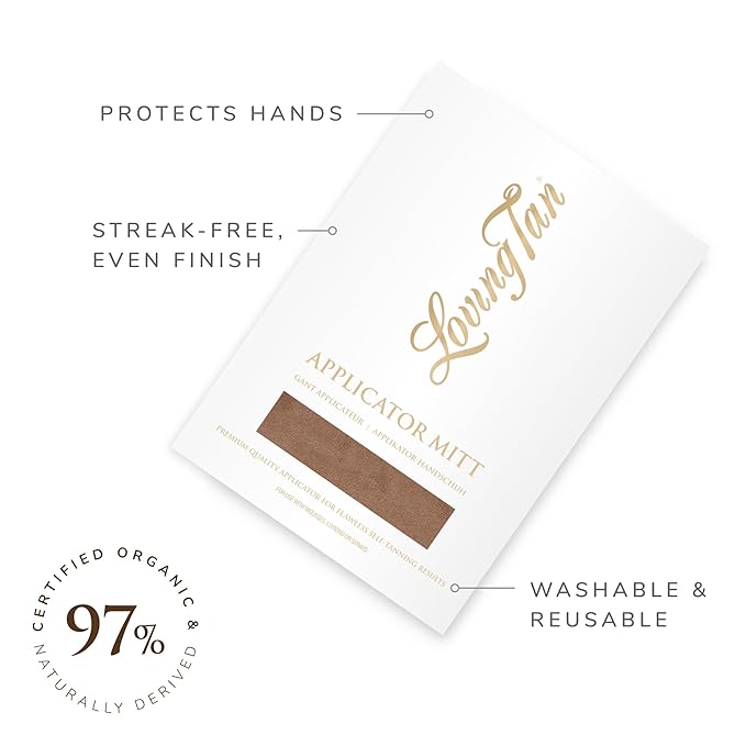 Loving Tan Purest Self Tanning Applicator Mitt NEW, Washable & Durable Design for a Salon-Style, Streak Free Finish, Use with Self Tan Mousses, Sprays and Lotions, Reusable - 1 ct.