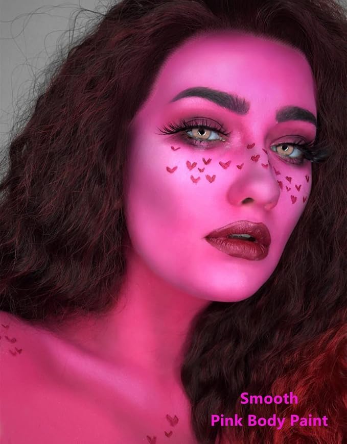 Go Ho Pink Face Body Paint Stick,Water Based Washable Face Paint Stick,Non-toxic Full-coverage Cream Pink Body Paint for Adults Children Halloween Cosplay SFX Makeup