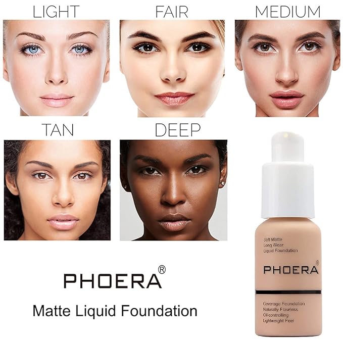 Hilareco PHOER Foundation, 1 pcs-105- Sand, Full Coverage Vegan Guarantee 30ml